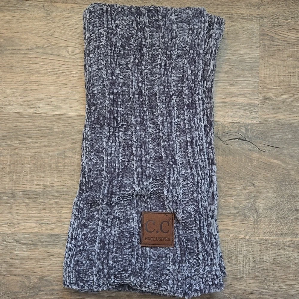 C.C Grey Chenille Scarf and Hat Set - Picture 2 of 6